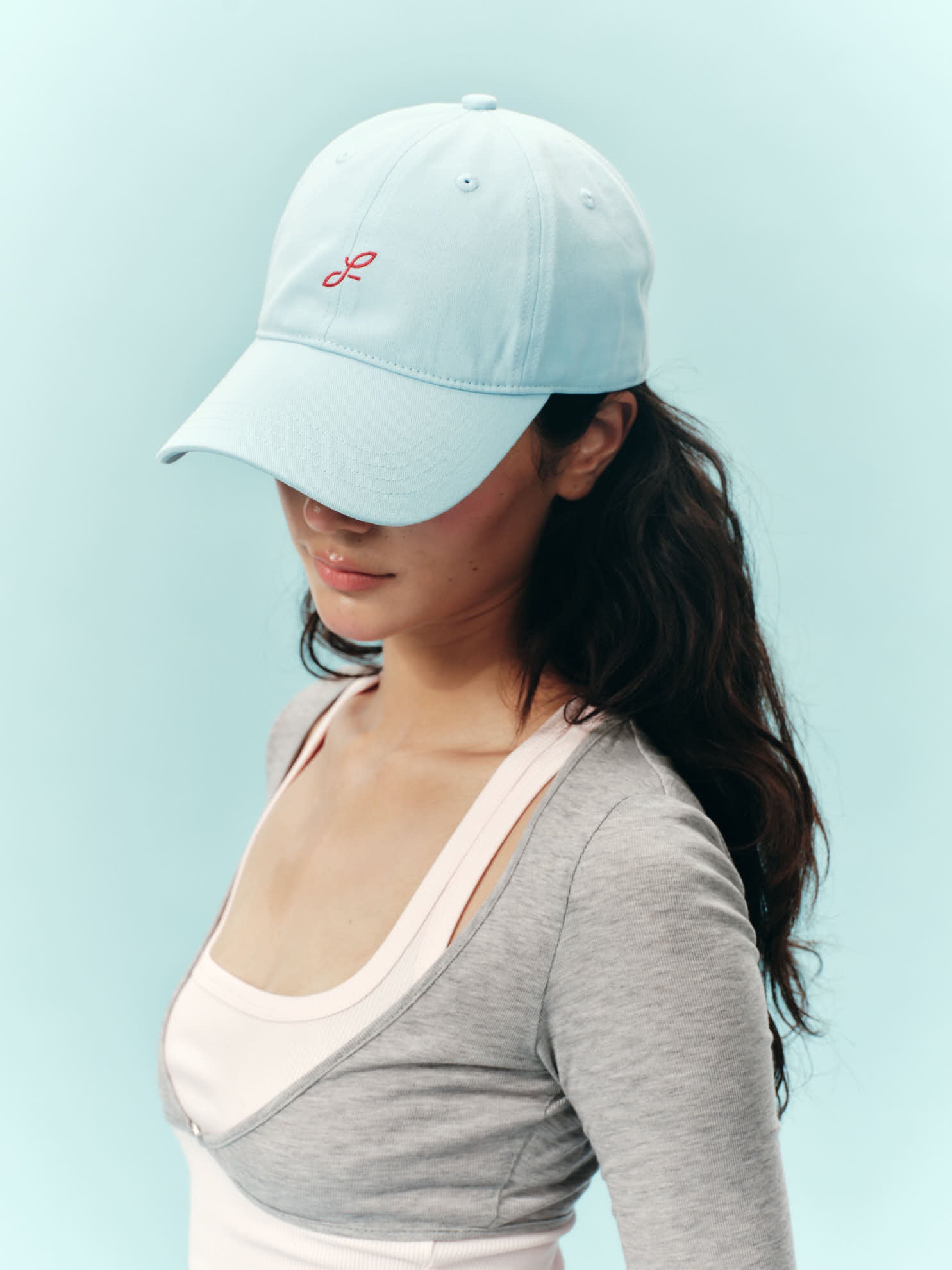 100% COTTON FIRMA MOTIF CAP - SKY