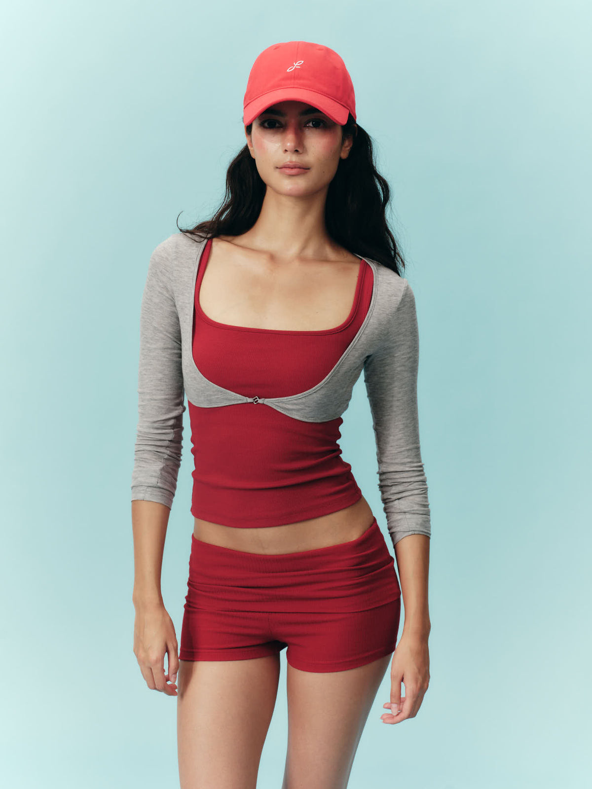 100% COTTON FIRMA MOTIF CAP - CHERRY
