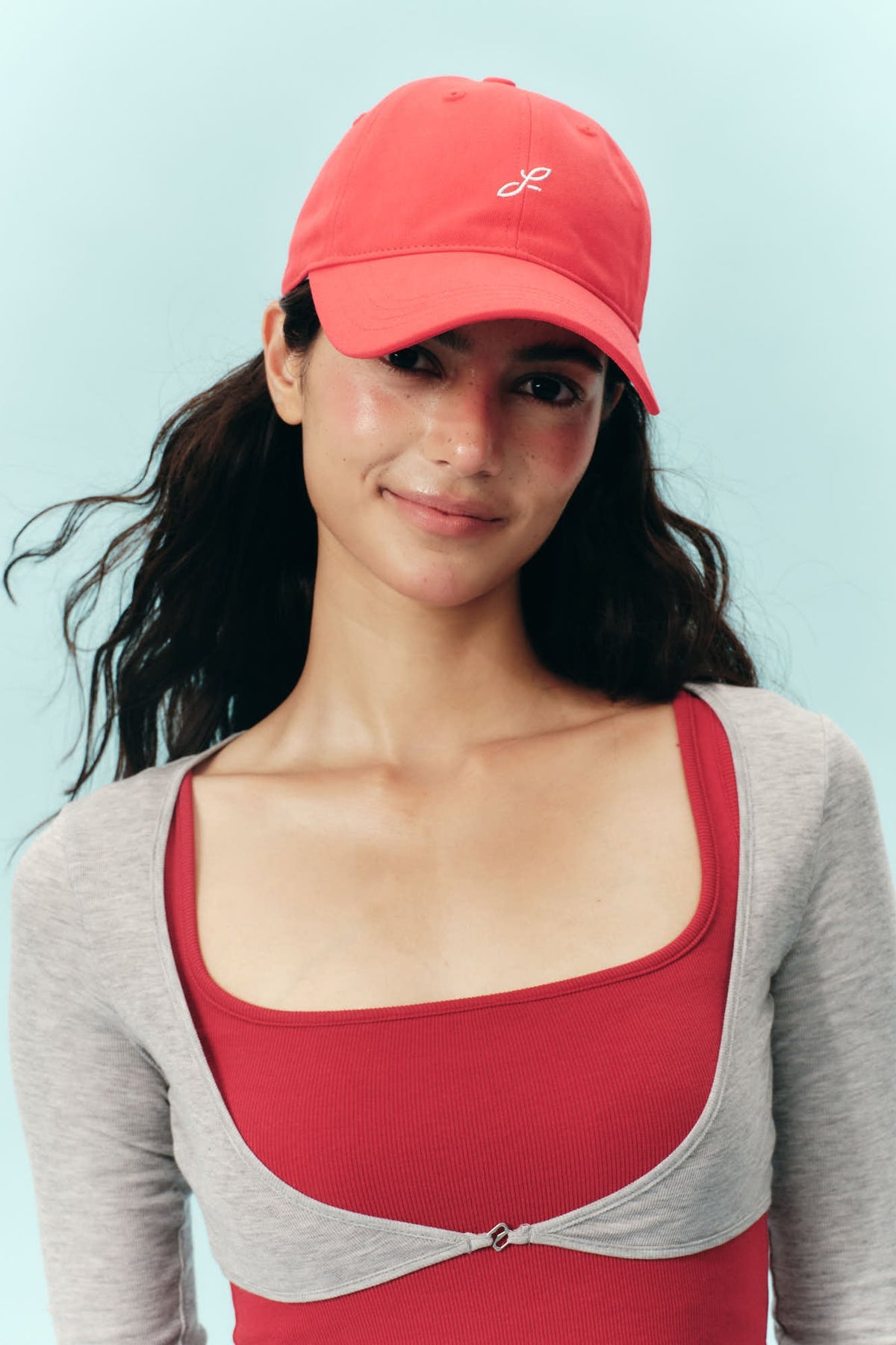 100% COTTON FIRMA MOTIF CAP - CHERRY